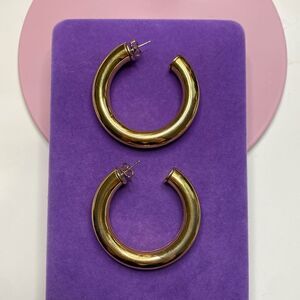 💛 Gold Tone Big Chunky Hoop Earrings